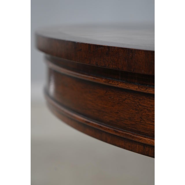 Brown Maitland Smith Round Inlaid Accent Table For Sale - Image 8 of 15
