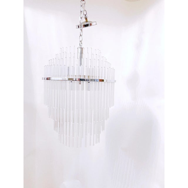 Vintage MidCentury Sciolari Glass Rod Chandelier Chairish