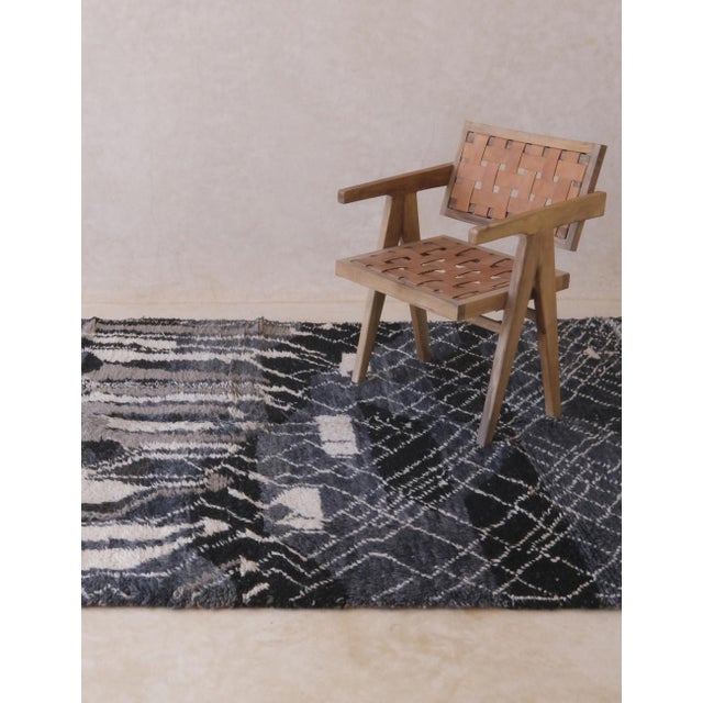 Gray 2020's Moroccan Abstract Wool Rug - 9.1 X 5.6 Ft For Sale - Image 8 of 9