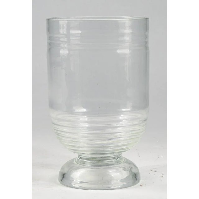 Hand worked glass vase with bucking manufacture with manufacturing Art Decò Italia 1940 Measures diameter 14 x h 22...