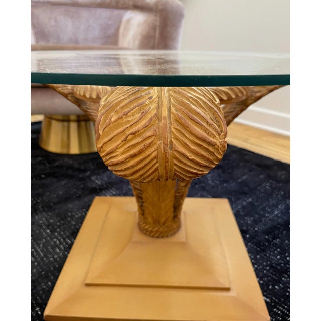 Grosfeld House Plume Base Glass Top Cocktail Table For Sale In Chicago - Image 6 of 9