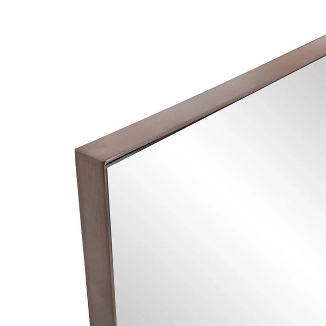 Contemporary Kenneth Ludwig Chicago Van Buren Brushed Brass Dressing Mirror For Sale - Image 3 of 7