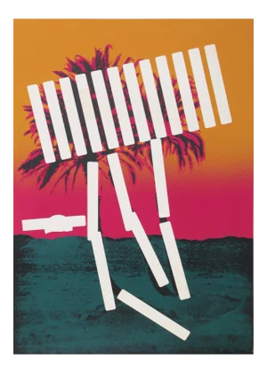 "Pink Palm" Working Proof Print by Menashe Kadishman