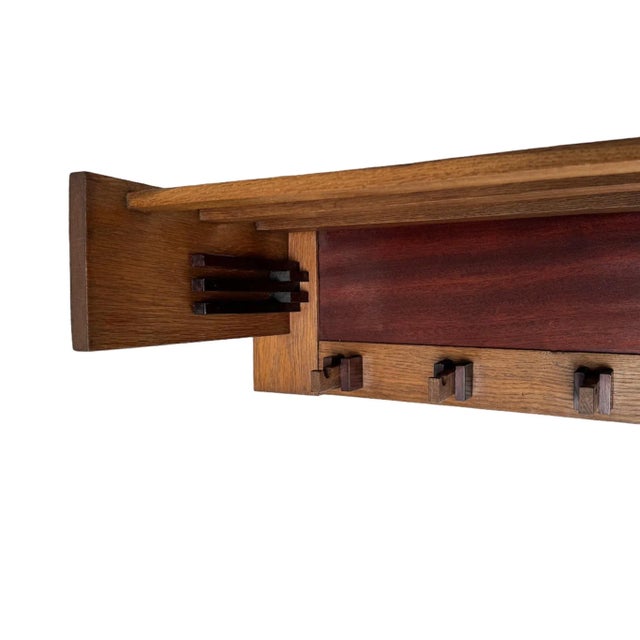 Art Deco Modernist Oak Coat Rack, 1920s For Sale - Image 4 of 9