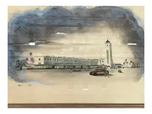 Emile Deschler, Une gare en Afrique du Nord, Painting