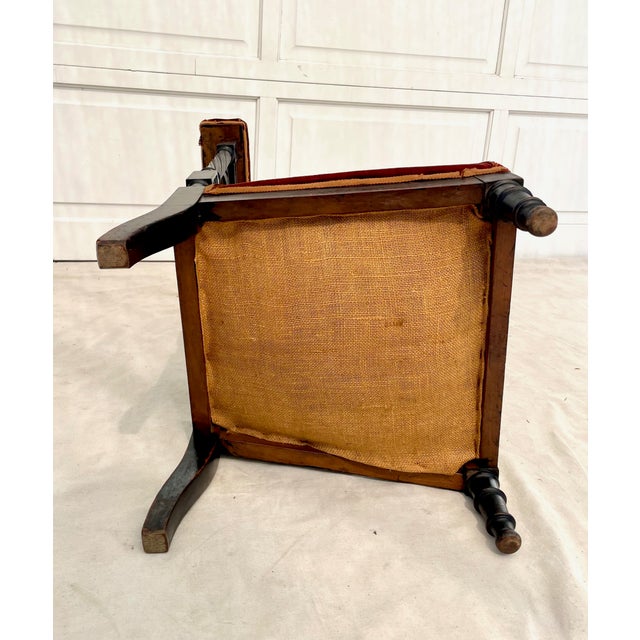 19th Century Gothic Revival Prie-Dieu Prayer Chair With Carved Cross and Velvet Upholstery For Sale - Image 16 of 16