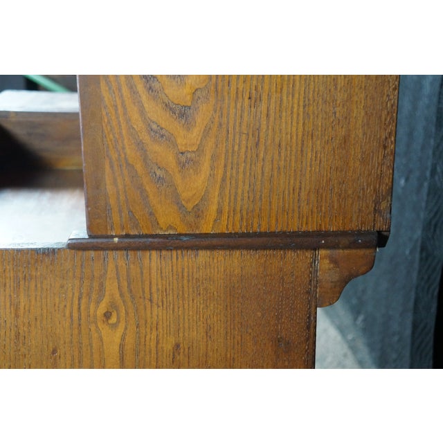 Late 19th Century Rare Primitive Antique American Farmhouse Oak Dry Sink Stepback Hutch Cupboard For Sale - Image 14 of 18