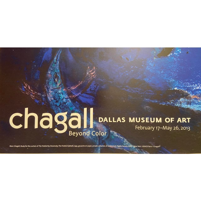 The Marc Chagall offset lithographic poster, "The Curtain for the FIrebird for Stavinsky" is a quality museum exhibition...