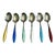 Vintage N M Thune Norway Sterling Silver and Enamel Demitasse Spoons- Set of 6 For Sale