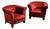 Art Deco Red Velvet Armchairs, France, 1920s, Set of 2 For Sale