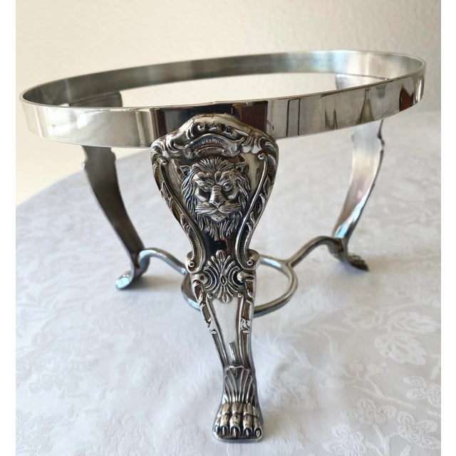 Mid 20th Century Ornate Silver Plated Chafing Dish For Sale - Image 9 of 12