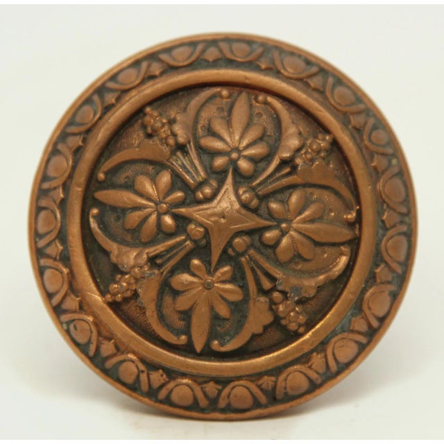 Metal Pair of Antique Russell & Erwin Bronze Door Knobs For Sale - Image 7 of 11