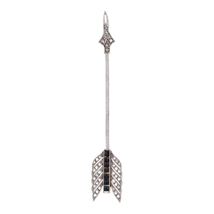 Antique Edwardian Diamond Jabot Pin Platinum Brooch Fine Heirloom Jewelry