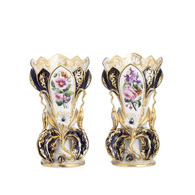 Porcelain Altar Vases from Vieux Paris, 1800s, Set of 2 For Sale - Image 6 of 6