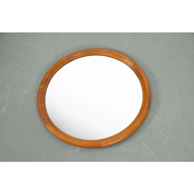 Mid-Century Modern Round Teak Model No. 500 Mirror by Aksel Kjersgaard, 1960s For Sale - Image 3 of 10