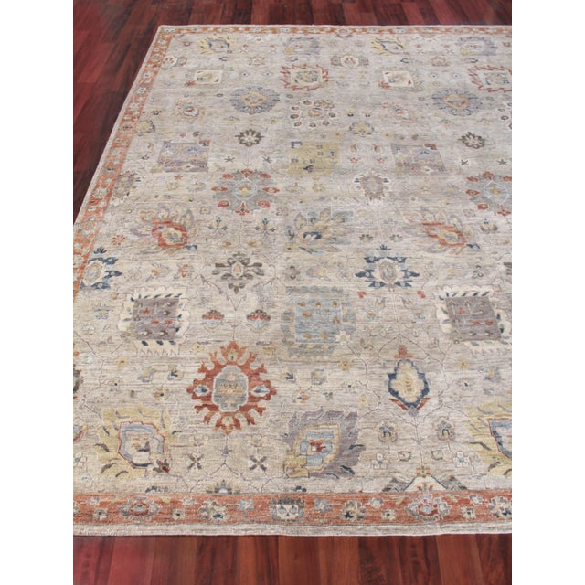 Rugs Evie Hand Knotted Wool Gray & Multi - 10'x14' For Sale - Image 4 of 9
