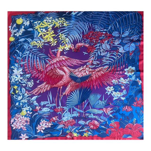 Hermès Silk Scarf “Flamingo Party” 2015 For Sale