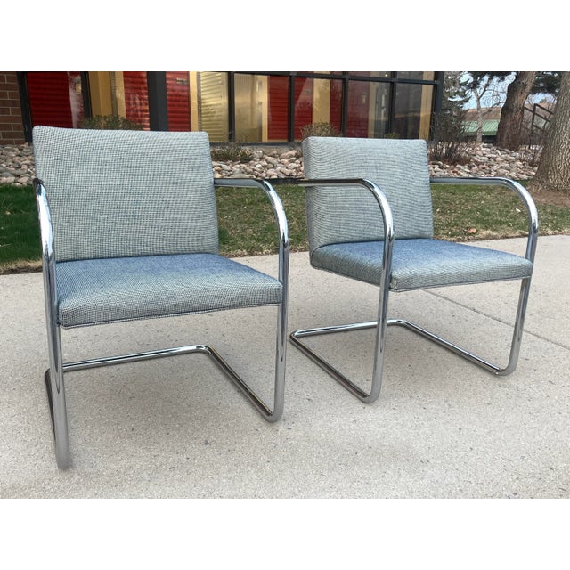 Late 20th Century Late 20th Century Thonet Tubular Chrome Brno Chairs by Mies Van Der Rohe For Sale - Image 5 of 13