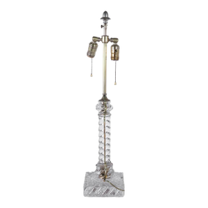 Antique Baccarat Bambous Style Crystal Table Lamp