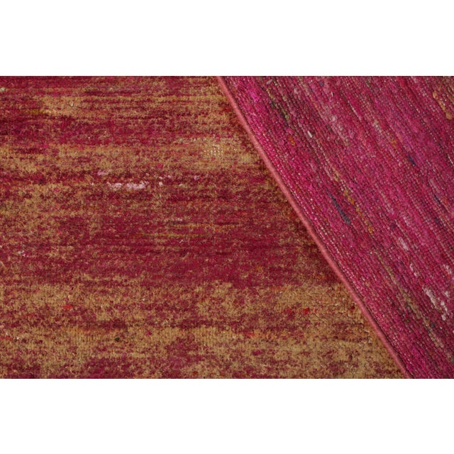 2010s Rug & Kilim's Contemporary Textural Rug in Pink, Red and Gold Striae For Sale - Image 5 of 5