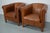 Vintage Dutch Cognac Colored Leather Club Chairs, Set of 2 For Sale - Image 6 of 18
