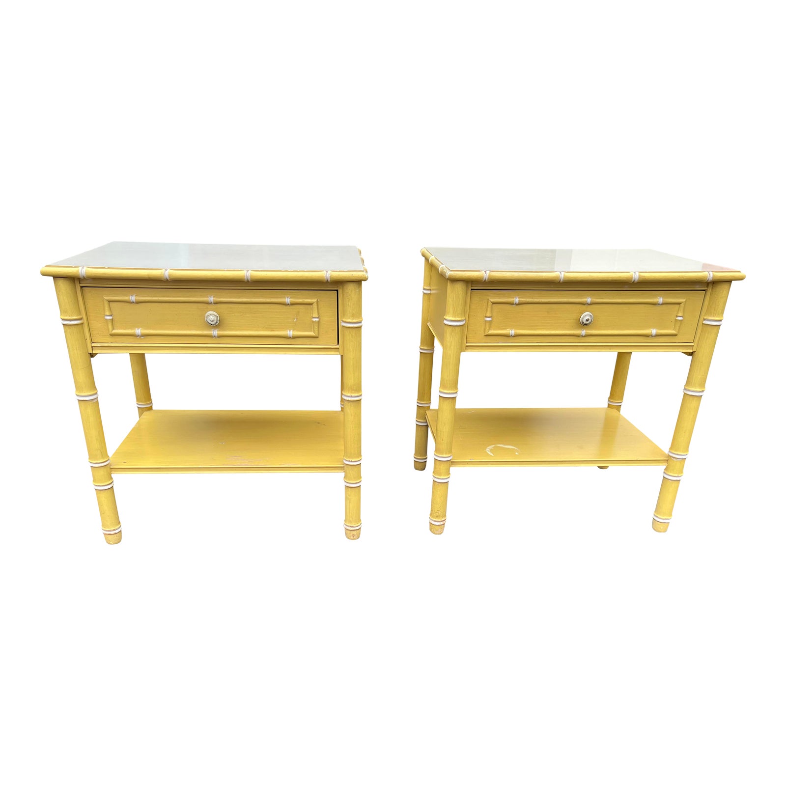 Mid 20th Century Thomasville Allegro Faux Bamboo Nightstands a Pair Chairish