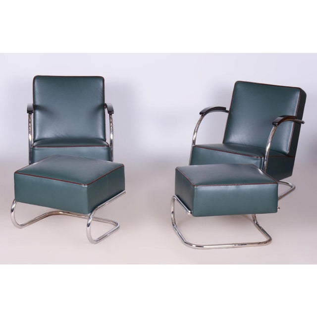 Bauhaus Stool in Chrome & Leather attributed to Robert Slezák, Czech, 1930s For Sale - Image 18 of 18