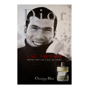 1999 French Fragrance Advertisement, Dior Perfume - Paris Bus Shelter Ad - (Zinedine) Zidane