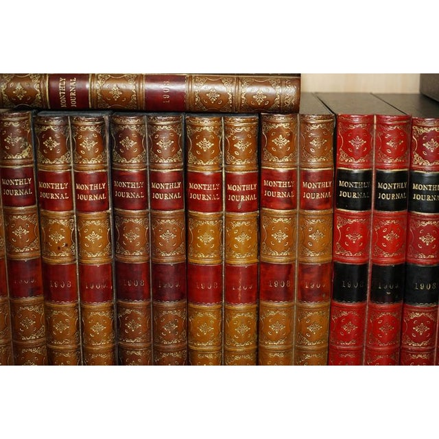 Gold Vintage Leather A4 Storage Box Files with Faux Book Fronts, Set of 37 For Sale - Image 8 of 18