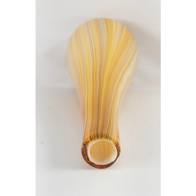 Mid-Century Brightly Colored Orange and Yellow Art Glass Vase For Sale In New York - Image 6 of 10