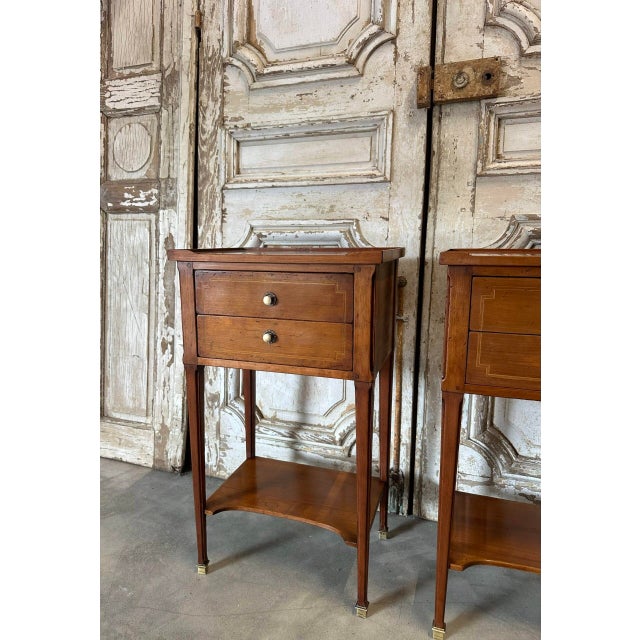 Vintage Bedside Tables in Cherry Wood, France, 1970, Set of 2 For Sale - Image 11 of 13