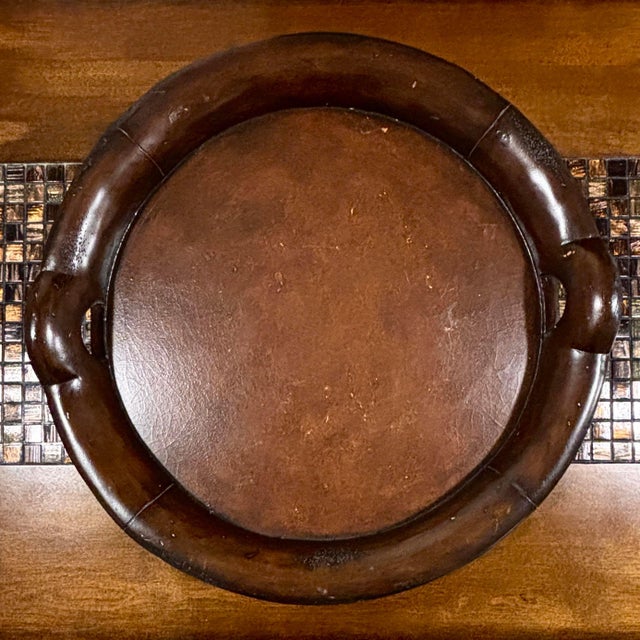 "Wabi-Sabi" substantial, 21” in diameter heavy-weight vintage serving tray makes a striking statement piece for a coffee...