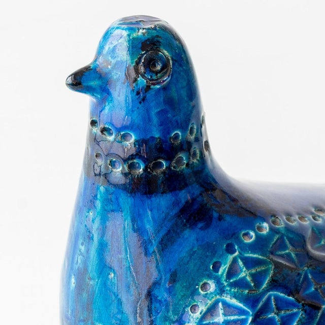 Mid-Century Modern Vintage Rimini Blu Ceramic Dove Sculpture by Aldo Londi for Bitossi, 1950s For Sale - Image 3 of 15