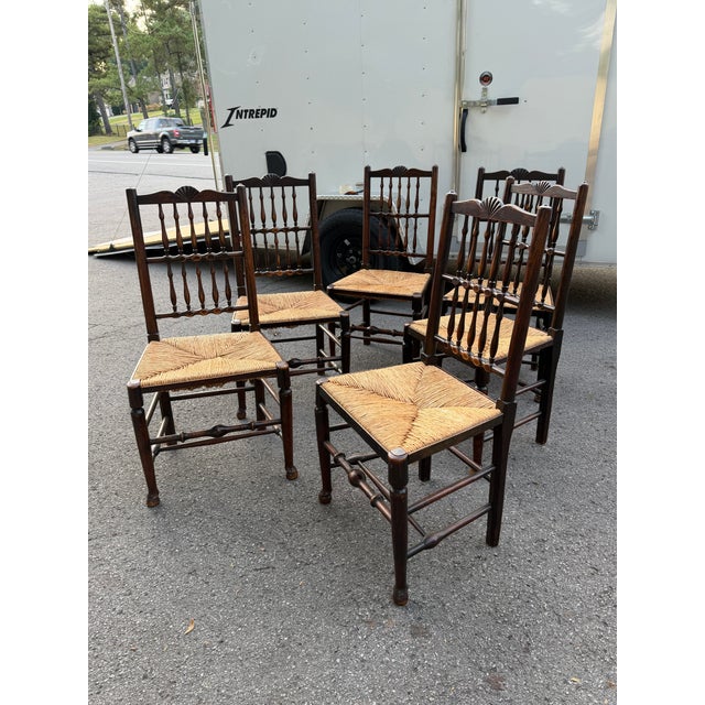 Late 19th Century Antique English Spindle Back Chairs For Sale - Image 5 of 16