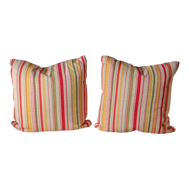 Pair of Contemporary Striped Throw Pillows For Sale