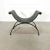 Brutalist Curule-Form Iron and Faux Ostrich Scroll Arm Bench after Giacometti For Sale - Image 4 of 9