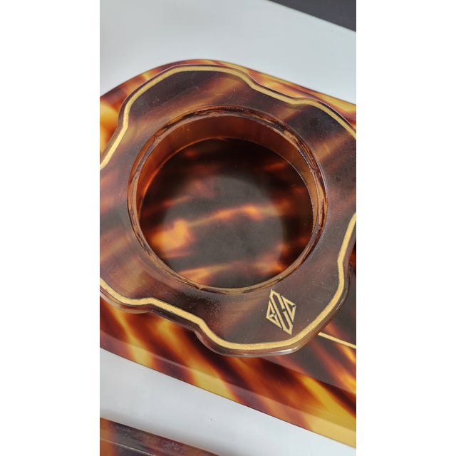 Art Deco Pyralin “La Belle” Tortoiseshell Vanity Dressing Set, Circa 1930s, Usa For Sale - Image 12 of 17