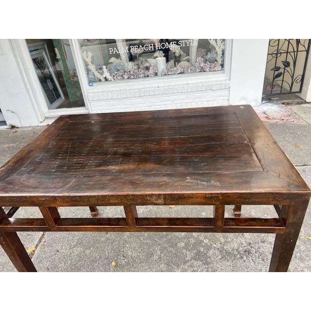 Mid 19th Century Antique Asian Square Wood Dining Game Table For Sale - Image 5 of 5