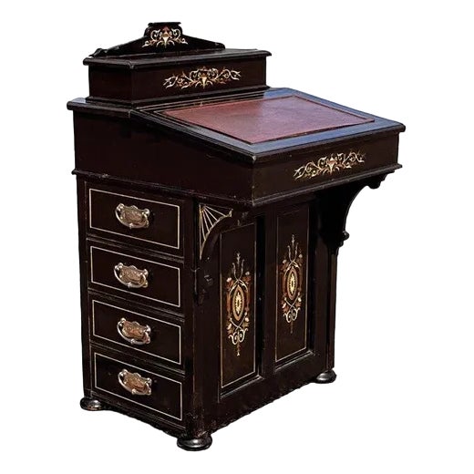 Antique Ebonised Victorian Davenport Desk For Sale