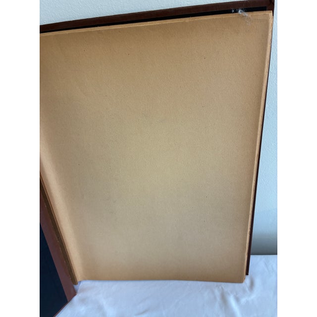 Vintage Embossed Leather Scrapbook Album With Crest and Gold Detailing For Sale - Image 11 of 14