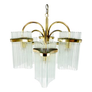 Glass Rod Prisms Gaetano Sciolari Chandelier Light Fixture Stunning. For Sale