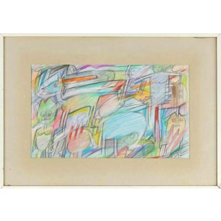 Claudio Bissattini, Colored Figures, Pastel Drawing, 20th Century For Sale