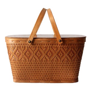 Vintage Picnic Basket For Sale