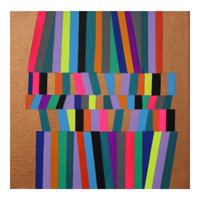 Contemporary Abstract Acrylic on Panel "Weaven 4" by Cristina Ghetti For Sale