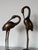 Pair of Life-Size Vintage Brass Crane Sculptures on Black Marble Bases For Sale - Image 4 of 12