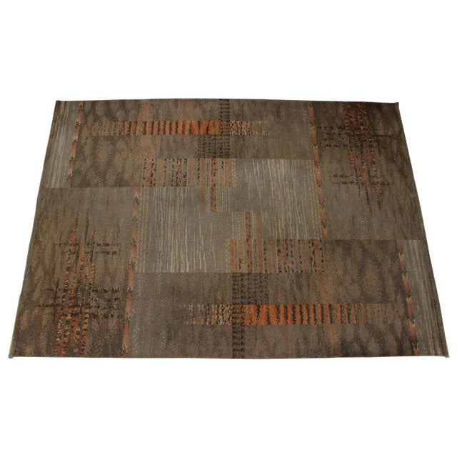 Textile Geometric Abstract Wool Rug, 1950s For Sale - Image 7 of 7