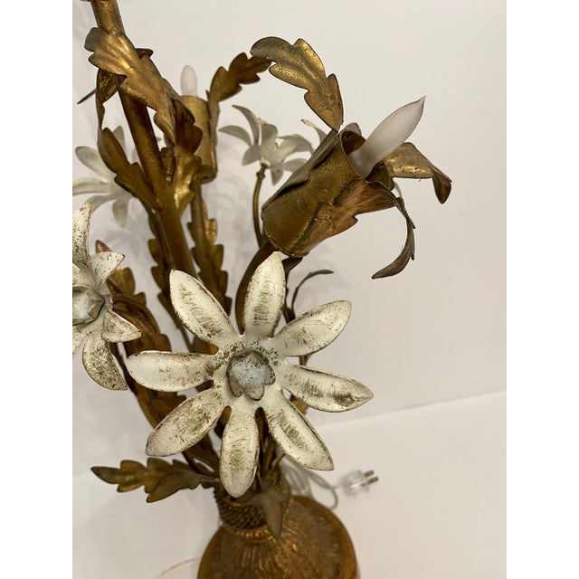 Painted Gilt Italian Tole Lamp For Sale In New York - Image 6 of 10