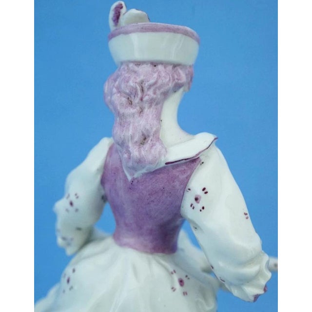19th Century Porcelain Sculpture Lady with Duck by Capodimonte, Italy For Sale - Image 15 of 18