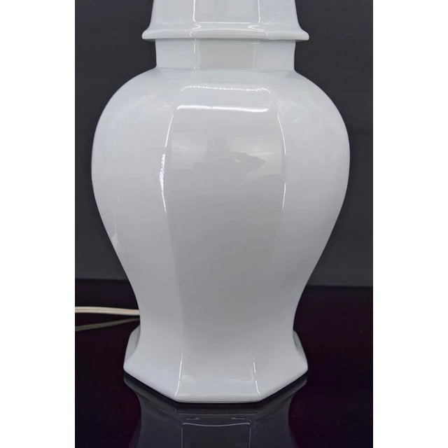 White White Porcelain Lamp by Pillivuyt, Japonisme, France, 1970s For Sale - Image 8 of 11