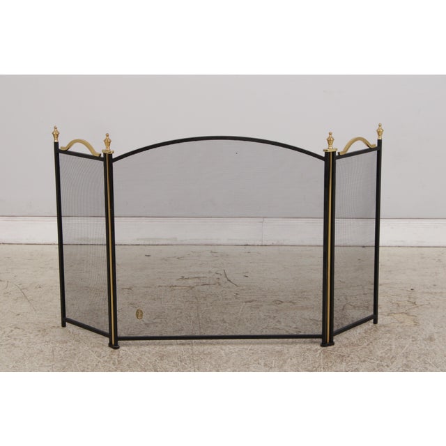 1990s Virginia Metalcrafters 9 Piece Fireplace Screen Andiron Tool Set For Sale - Image 5 of 18